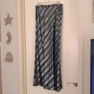 After Dark Black Paid taffeta long Skirt in Size 10